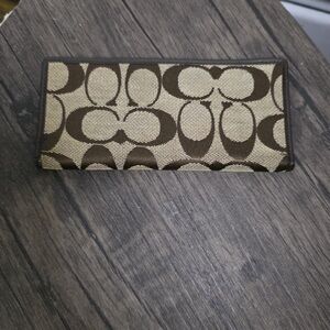 Coach Brown and Tan Signature Wallet